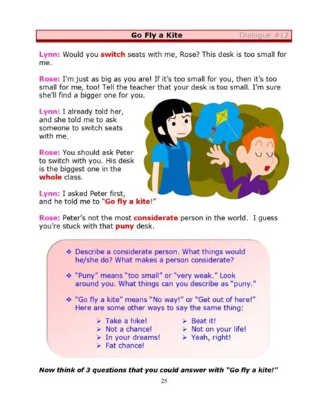 Esl Dialogues Go Fly A Kite High Intermediate Stickyball Esl Lessons