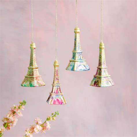 Water Color Eiffel Tower Ornament - Glitterville Studios