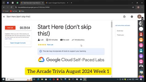 Start Here Don T Skip This Lab Solution The Arcade Trivia August