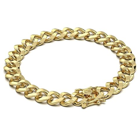 Solid White Or Yellow Gold 6 Mm Cuban Link Chain Bracelet 177 Grams In