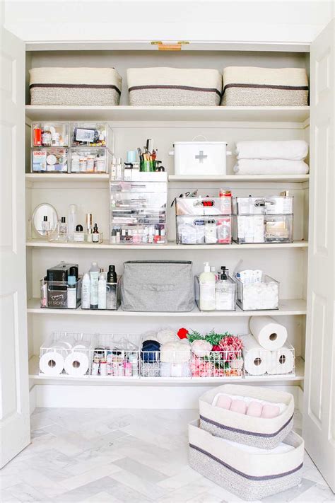 Linen Closet Organization Makeover - Modern Glam