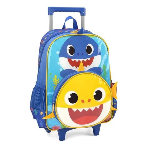 Mochila Rodinhas Luxcel Baby Shark Azul Escuro IC37472BSAZE