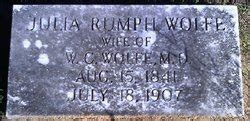 Julia Carmichael Rumph Wolfe M Morial Find A Grave