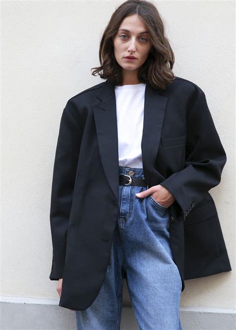 Frankie Oversized Boyfriend Blazer Black The Frankie Shop