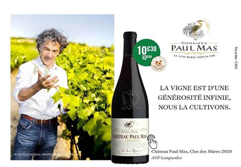 Promo Ch Teau Paul Mas Clos Des M Res Aop Languedoc Chez Nicolas