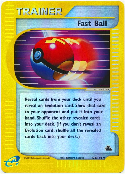 Pokémon e Card Series Skyridge Card 124 Fast Ball Parallel Reverse Holo