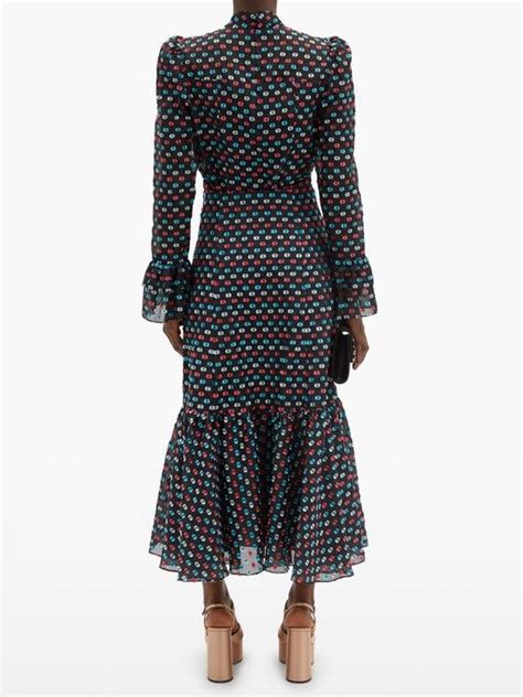 Erdem Claudena Polka Dot Organza Midi Skirt