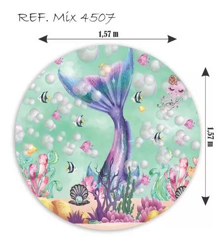 Painel Redondo Sublimado Sereia M C El Stico R Em Ara Jos