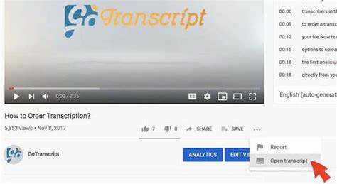 Getting The Transcription Of A Video From YouTube GoTranscript