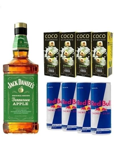 Combo Whisky Jack Daniel S Apple Gelo Coco Red Bull