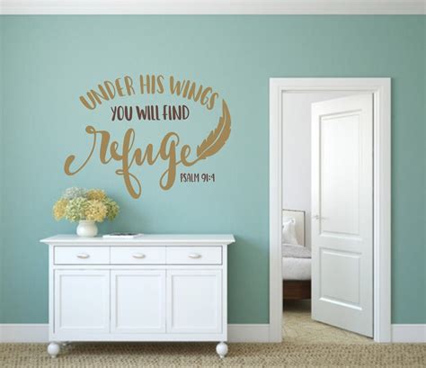 Psalms Wall Decal Christian Wall Art Psalm 91 4 Christian Etsy