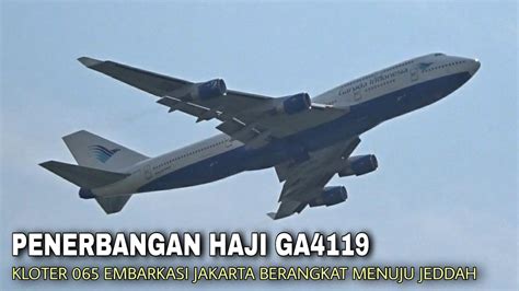 Pesawat Penerbangan Haji Garuda Indonesia Boeing Take Off Dari