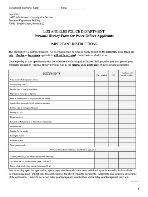 Lapd Form Police Fill Online Printable Fillable Blank PdfFiller