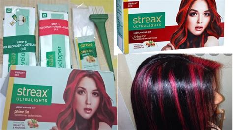 Streax Ultralights Highlighting Kit Vibrant Red Under 160₹how To