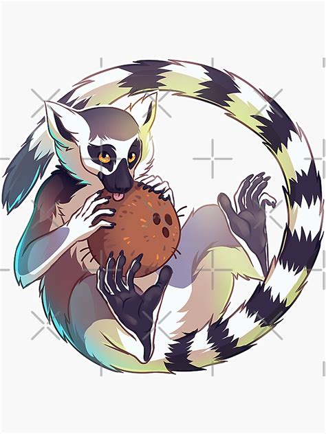 Ring Tailed Lemur Sticker For Sale By Mr Lemur Redbubble