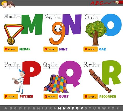 Lettres De L Alphabet De Dessin Anim Ducatif Pour Les Enfants De M