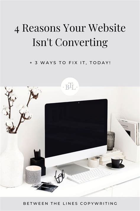 A White Desk With A Computer On It And The Words Reasons Your Website