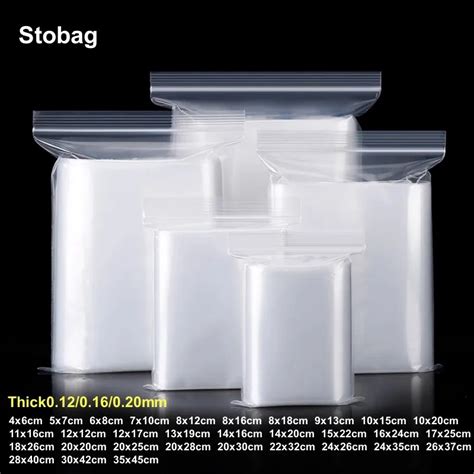 Stobag Pcs Pe Transparent Ziplock Bags Thick Self Sealing Clear