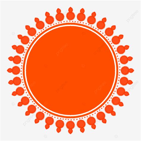 Durga Puja Decorative Orange Mandala Border Background Ganesh