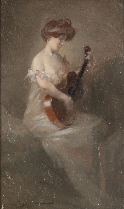 Attributed to Albert Joseph Pénot French 1862 1930 WOMAN WITH GUITAR