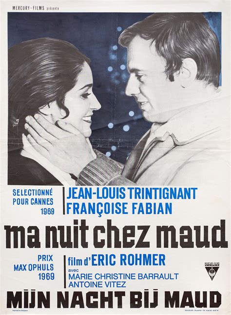 My Night at Maud's Original 1969 Belgian Movie Poster - Posteritati ...