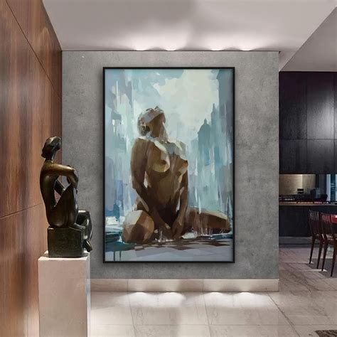 Naked Woman Oil Painting Print Naked Women Canvas Wall Decor Bedroom Poster Wall Art Sensual