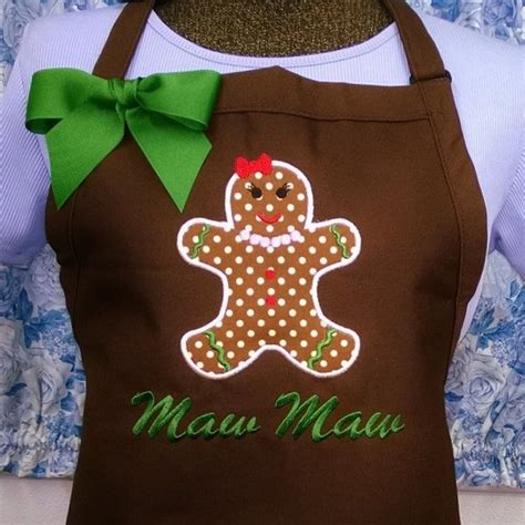 Personalized Apron Gingerbread Girl Apron Baking Apron Christmas Apron Etsy