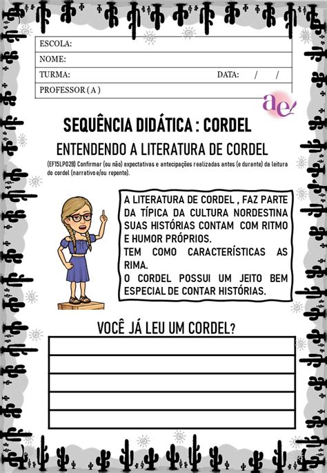 Atividade Para Imprimir Literatura De Cordel Atividades Para The Best