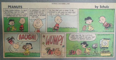 Peanuts Sunday Page By Charles Schulz From 10 1 1967 Size ~7 5 X 15