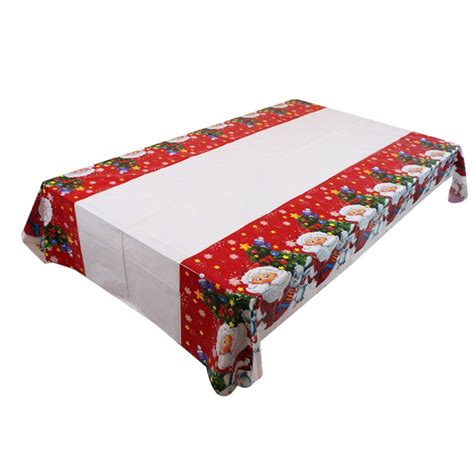 KQJDYXW Christmas Tablecloth Disposable Pe Plastic Table Linen