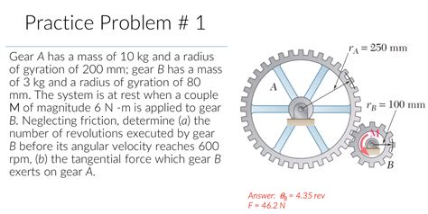 Solved Practice Problem Ra Mm Mm Gear A Has A Chegg