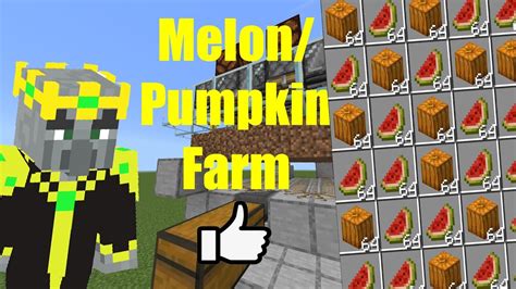 How To Make An Automatic Pumpkin Melon Farm In 19040 Minecraft Bedrock Mcpe Youtube