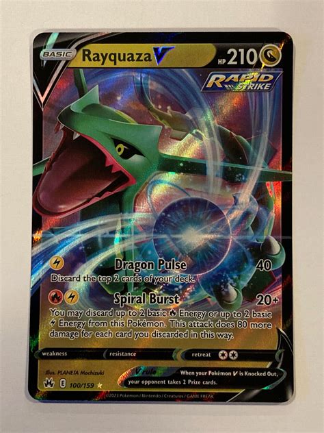 Rayquaza V 100 159 Pokemon Crown Zenith Ultra Rare Holo NM Values MAVIN