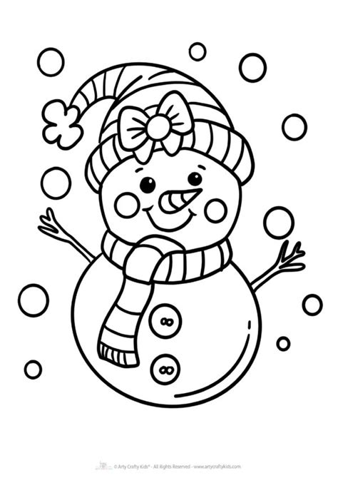 Printable Snowman Coloring Pages for Winter Fun - Arty Crafty Kids