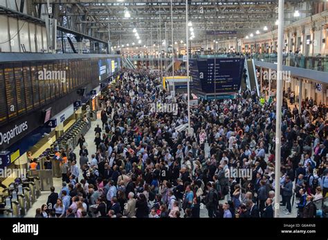 Waterloo Station London June 23rd 2016 Commuters Face Severe Delays