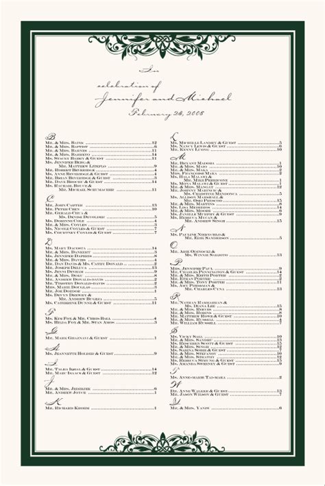 Irish Wedding Seating Chart Celtic Wedding Seating Chart Irish Wedding