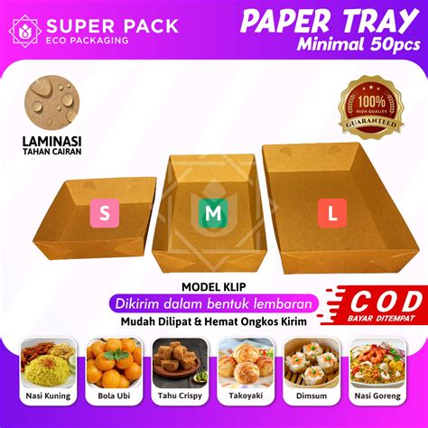 Jual Paper Tray Dine In Kraft 290gsm Piring Kertas Alas Tempat Makan