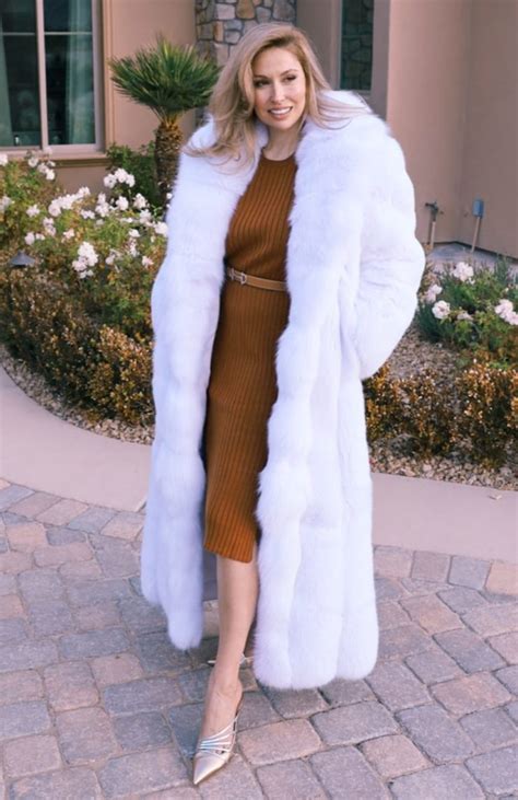 Full Length White Fox Coat Isabella Adkins Marc Kaufman Furs