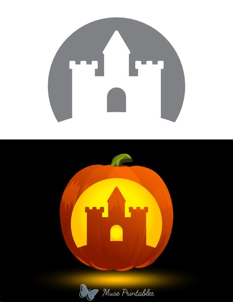 Printable Easy Sand Castle Pumpkin Stencil