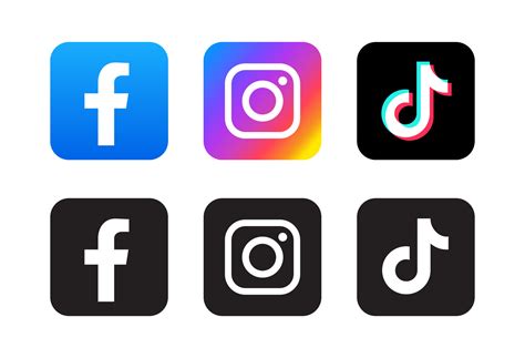 Logo De Facebook Instagram Y Tiktok 4112838 Vector En Vecteezy