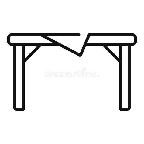 Wooden Table Icon Outline Vector Park Wood Plan Stock Illustration