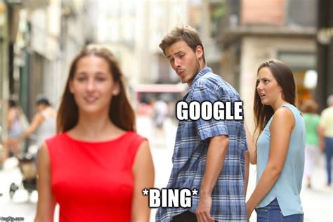 The difference between Google and Bing - Imgflip