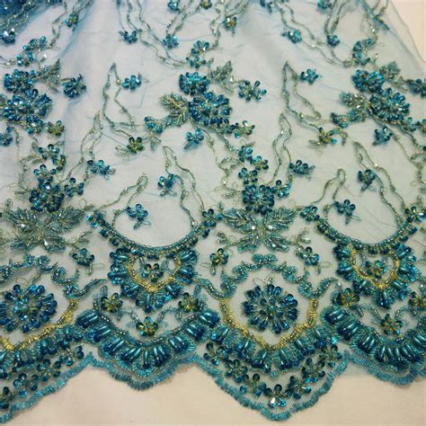 Lace Fabric Picture More Detailed Picture About Turquoise Crystal