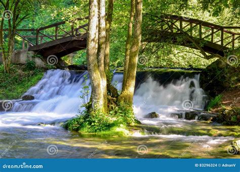 Waterfall Of River Bosna Near Sarajevo Stock Photo Image Of Green