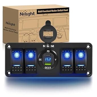 Amazon Nilight 4 Gang Rocker Switch Panel With USB Charger