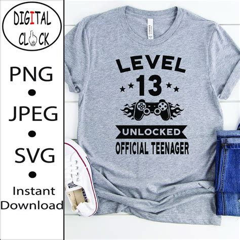 13th Birthday Svg Level 13 Unlocked Official Teenager Svg 13th