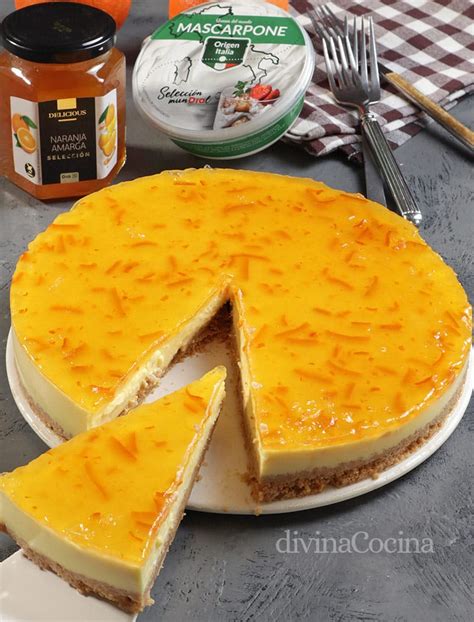 Tarta de naranja fácil sin horno Receta de DIVINA COCINA