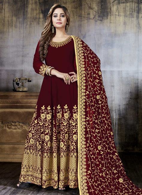 Buy Faux Georgette Anarkali Salwar Kameez Online