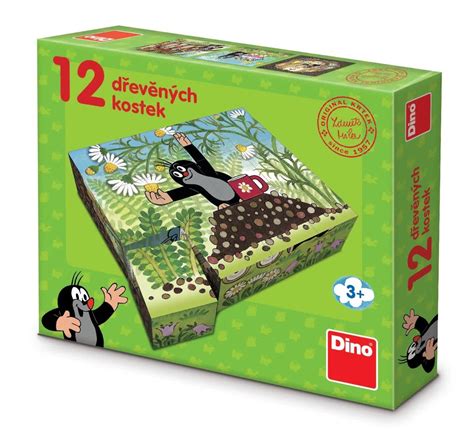 Krecik i Przyjaciele drewniane klocki obrazkowe puzzle 12 klocków 6