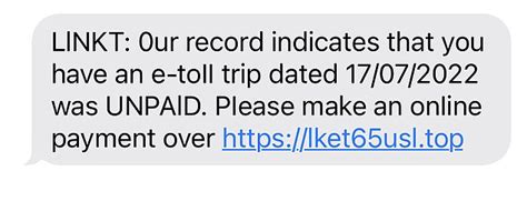 Scam Alert Text Message Scam Posing As Road Toll Operator Linkt Daily Mail Online